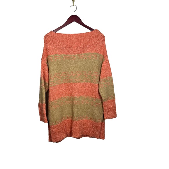 Anthropologie Pilcro Rugby Tunic Sweater Pink Combo Size M - Picture 7 of 8